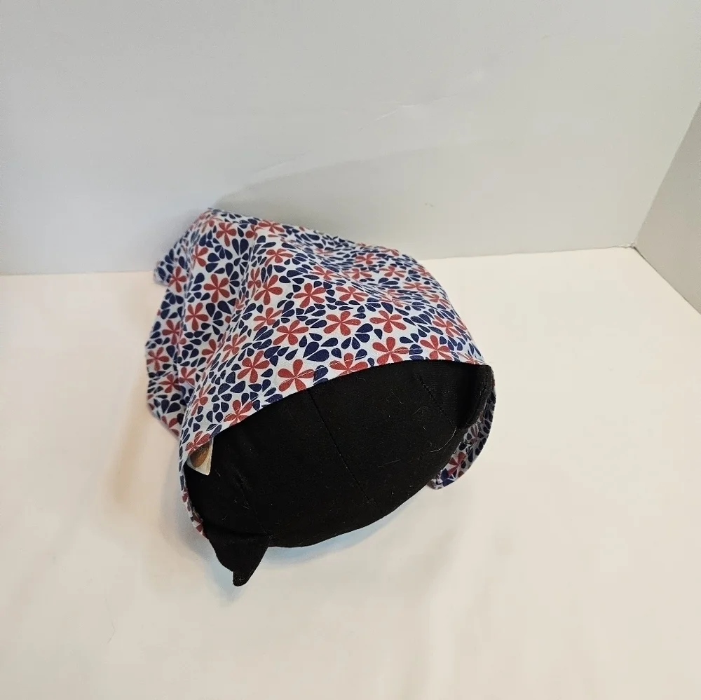 Upcycled Floral Dog Bandana M/L Velcro Closure Host Pick Pet Accessory Patriotic
